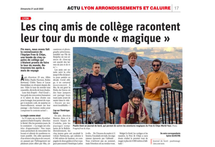 Article-Le-Progrès-Freeandchips-Tour-du-Monde-5-amis-Amérique-Latine